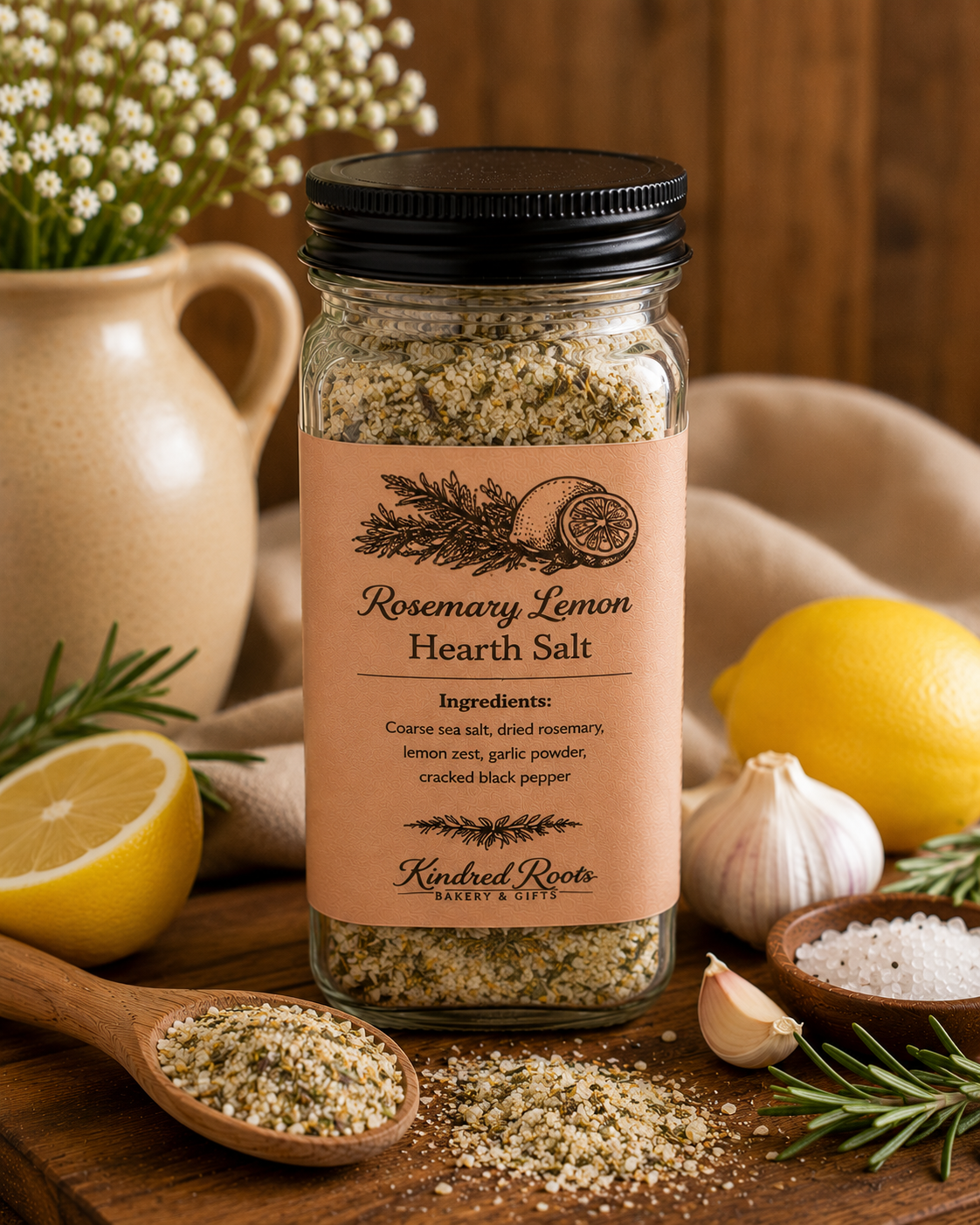 Rosemary Lemon Hearth Salt